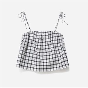 Everlane The Flowy Cami black and white gingham Sz s